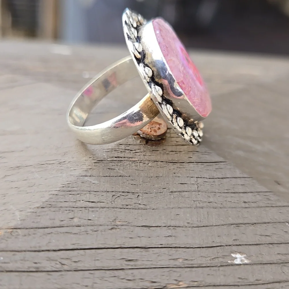 Purple Solar Quartz Ring